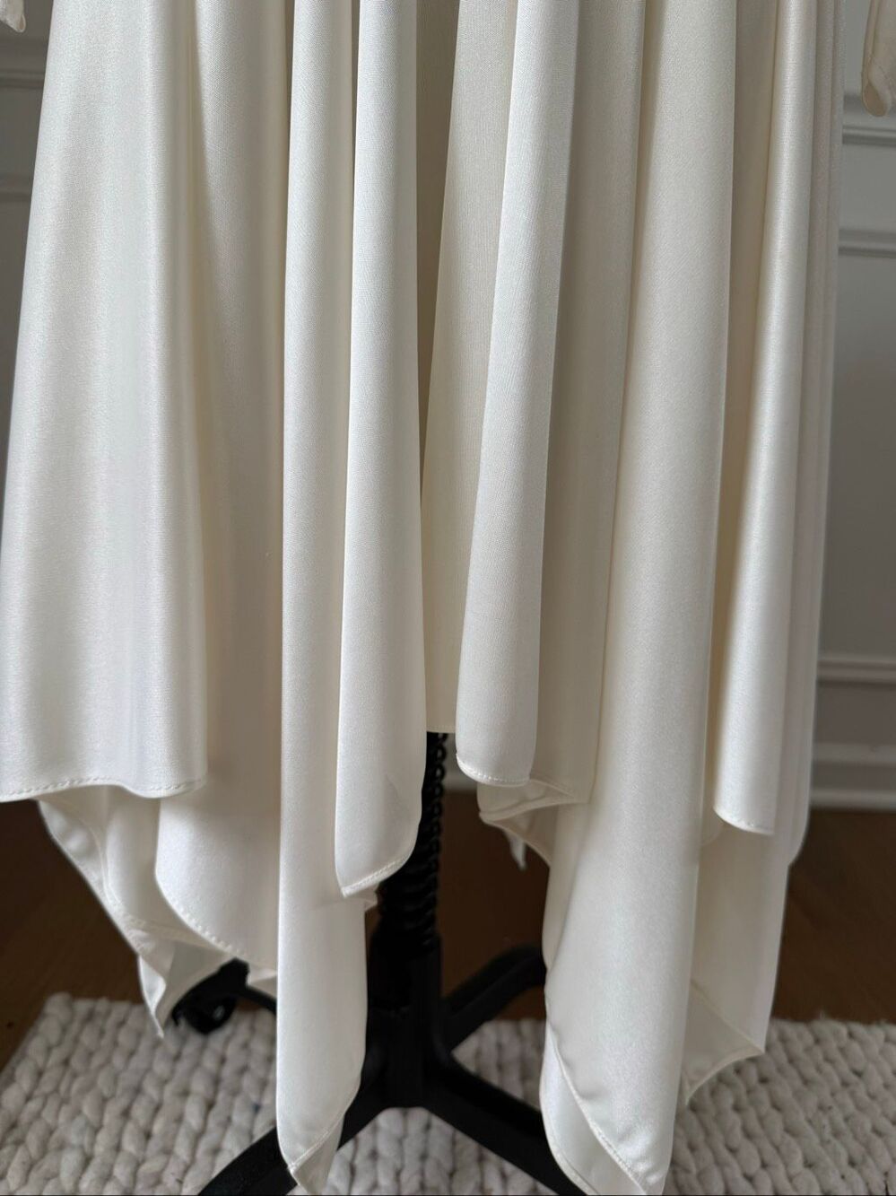 Vintage 80s Susan Roselli for Vijack Grecian Goddess Slinky Dress Ivory Rhinesto - Picture 5 of 10
